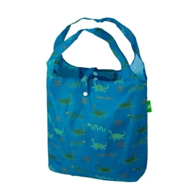 Image of ECO CHIC Lightweight Foldable Reusable Shopping Bag Water Resistant Tote (Nessie Blue)