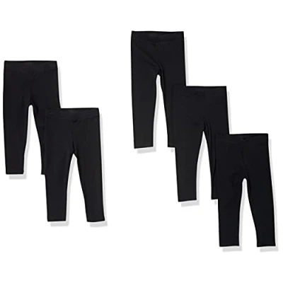 Image of Amazon Essentials Girls&#039; Leggings, Pack of 5, Black, 4 Years