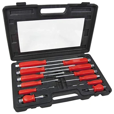 Image of 2 X 12PC Screwdriver Set Heavy Duty Mechanics HEX BOLSTERS in CASE Engineers Box