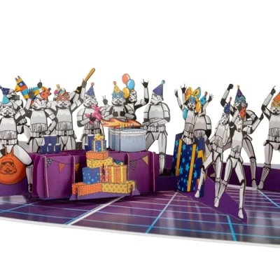 Image of Cardology Original Stormtrooper Birthday Pop Up Card Celebration 3D Greeting for fans Officially Licensed