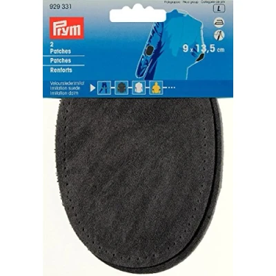 Image of Prym 929331 Patches Imitation Suede Iron on 9 x 13.5 cm Medium Grey