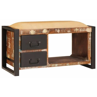 Image of vidaXL Storage Bench Multicolour 80x35x40 cm Solid Wood Reclaimed