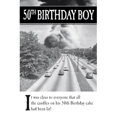 Image of On The Ceiling, 50th Birthday Card for Him, Age 50 Card, Funny a Man