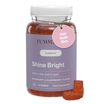 Image of Biotin Gummies Hair, Skin and Nails Vitamins Folic Acid, Vitamin B6, B12 60 Shine Bright for Days Tummy Tox