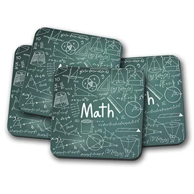 Image of 4 Set Maths Coaster Equations Mathematics Learn Pi Teacher #19126