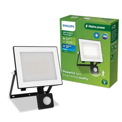 Image of PHILIPS Lois Outdoor Floodlight with Sensor, 30 W, 5000 K, Black​