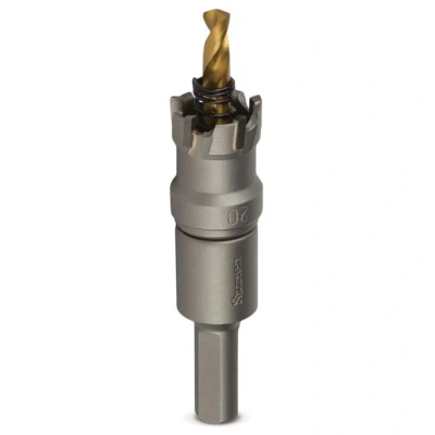 Image of Starrett Tungsten Carbide Tipped Hole Saw SM30 Sheet Metal Cutter With Arbor &amp; Pilot Drill Bit For Drilling Stainless Steel Aluminum Alloy 30 mm