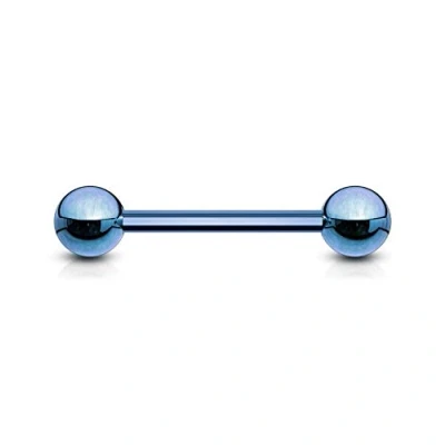 Image of The Goldmine UK 14GA (1.6mm) 1/2&quot;(12mm) Bar 5mm Balls, Blue Coloured Titanium IP over 316L Surgical Stainless Steel Barbell short Tongue or Nipple Piercing free delivery