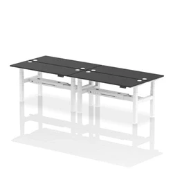 Image of Air B2B 1600x600mm Height Adjustable 4P Bench Desk CP Black/White