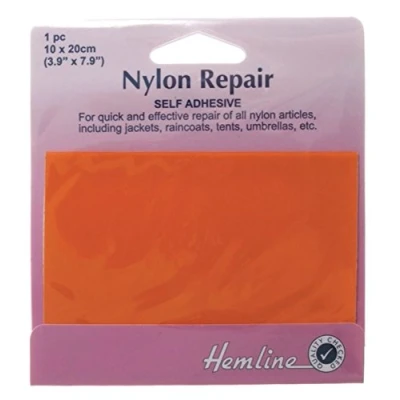 Image of Hemline H689.ORANGE Orange Nylon Self Adhesive Patch 10x20cm