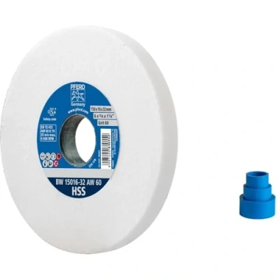 Image of PFERD 39008420 HSS Sanding Disc 150 x 16 32 mm A60 Medium Hard for Sharpening Drills, with Reducing Sleeves (25/20/16 mm)
