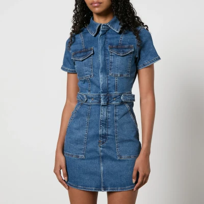 Image of Good American Fit For Success Denim Mini Dress XS