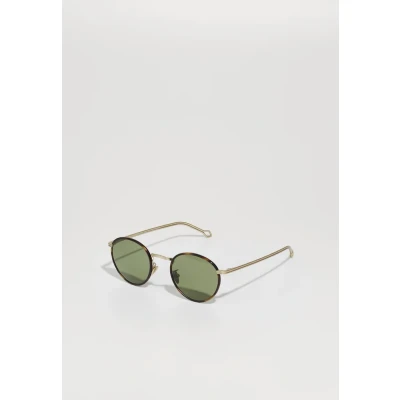 Image of Giorgio Armani Man AR6163J 30022A Sunglasses Metal Gold Green Round Normal