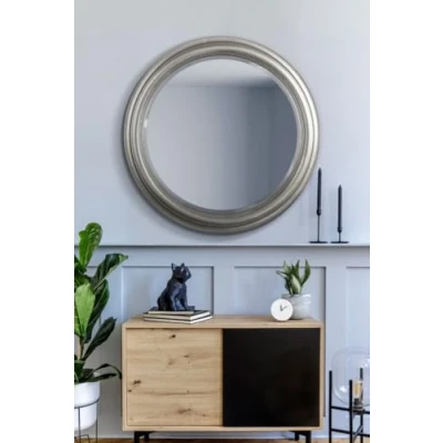 Image of MirrorOutlet Melbury Large Silver Circular Bevelled Wall Mirror 96cm x 96cm, LL052