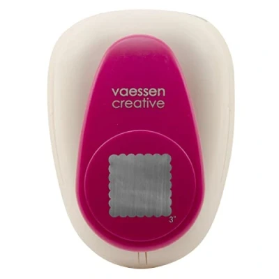 Image of Vaessen Creative Craft Paper Punch Scalloped Square 5,7 x cm Circle Cutter for Crafting and Card Making