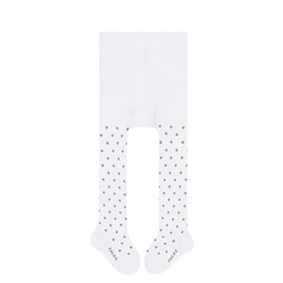 Image of FALKE Unisex Baby Little Dot B TI Cotton Patterned 1 Pair Tights, White (Off 2040) new eco friendly, 6 months