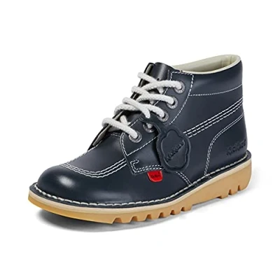 Image of Kickers Youth Unisex Kick Hi Classic Ankle Boots Extra Comfortable Added Durability Premium Quality, Navy, 5 UK
