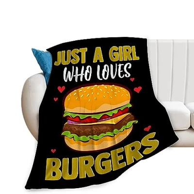 Image of Fuzawet Burgers Blanket Food Hamburger Fleece Throw Super Soft Warm Cozy Fuzzy Plush Gifts for Girls Boys Kids Bed Decor 40&quot;X50&quot;