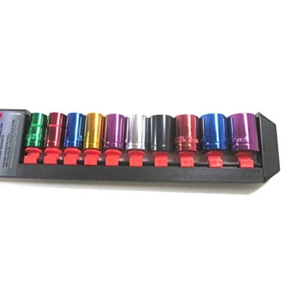 Image of Toolzone Colour 10 Piece 1/2&quot; Drive CRV Socket Set