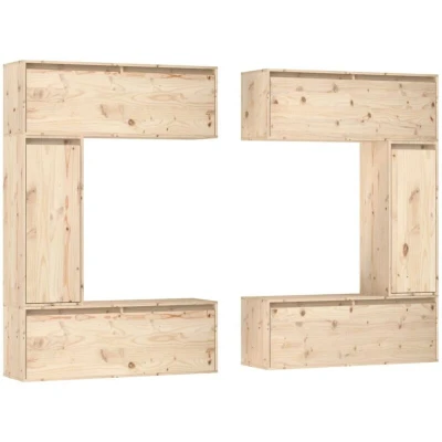 Image of vidaXL TV Cabinets 6 pcs Solid Wood Pine