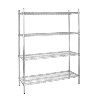 Image of Vogue 4 Tier Wire Shelving Kit 1525X460mm Galvanised Zinc Shelf Storage Rack
