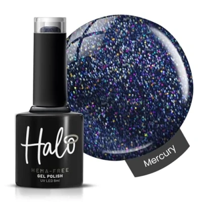 Image of Halo Gel Polish 8ml Mercury. UV/LED Nail Polish, Long Lasting &amp; Easy To Apply. Soak Off Art Colours For Manicure Pedicure. Professional Home Use.