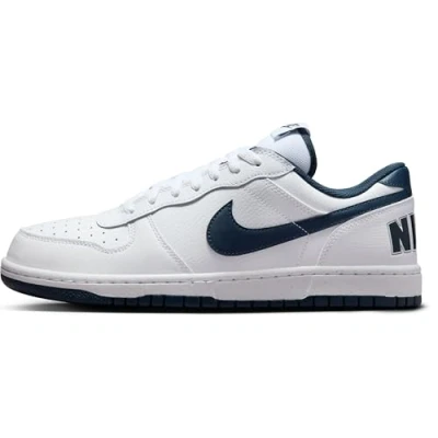 Image of Nike Big Low, Men&#039;s Basketball Shoes, Blanco (White / Midnight Navy), 10 UK (45 EU)