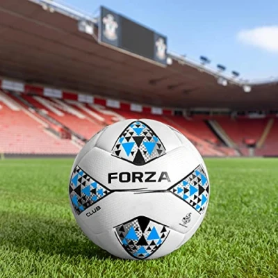 Image of FORZA Training &amp; Match Club Footballs Ball Sizes: 3, 4 5 Various Pack Sizes (Pack of 1, White Blue Size 3)