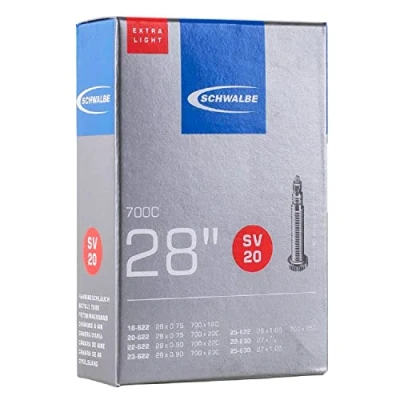 Image of Schwalbe SV20 Tube Presta Lightweight 65 g (700 x 18 25C) 27 1.00 28 Inches, Black