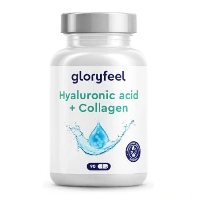 Image of Hyaluronic Acid + Collagen 90 Capsules with Biotin, Vitamin C from Acerola, Zinc, Selenium &amp; Bamboo Extract Hair, Skin and Nail Complex for Women Men Supplements Made in Germany