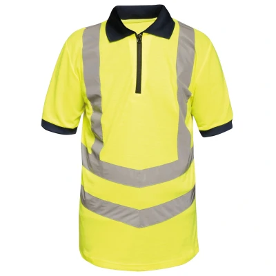 Image of Regatta Professional Hi Vis Quick Drying Polo, Yellow/Navy, S