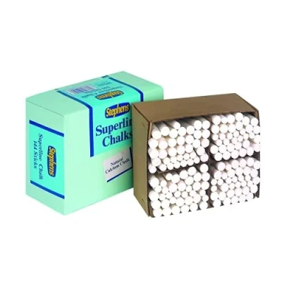 Image of Stephens Tapered Chalk Stick White (Pack of 144) + FREE FINCHLEY REFILL PEN