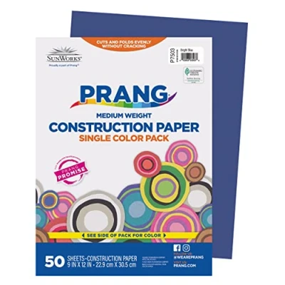 Image of Prang (Formerly SunWorks) Construction Paper, Bright Blue, 9&quot; x 12&quot;, 50 Sheets