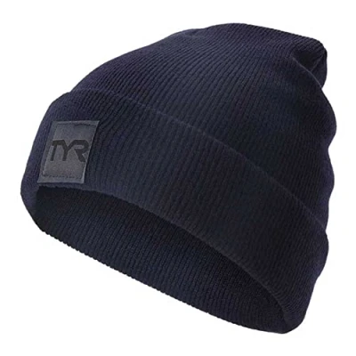 Image of TYR Unisex Insulated Cuffed Beanie Hat, Navy, One Size
