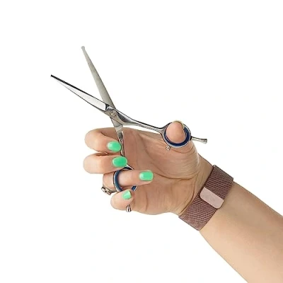 Image of Mikki Doodle, Dog, Puppy Face &amp; Paw Scissors, Sharp Durable Semi Convex Blade, Blunted Safety Tips, Adjustable Tension Screw for Control and Precision of Delicate Areas, 14cm (5.5)