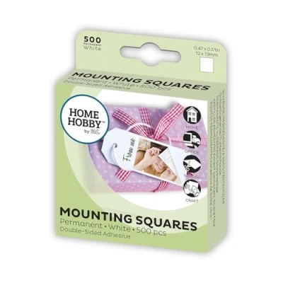 Image of HomeHobby by 3L, Mounting Squares, White 12x13mm (500 Pcs)