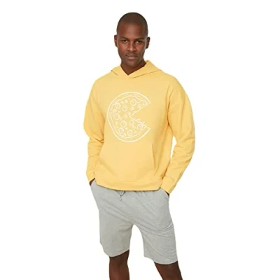 Image of Trendyol Man Regular Basic Crew neck Woven Sweatshirt Mustard