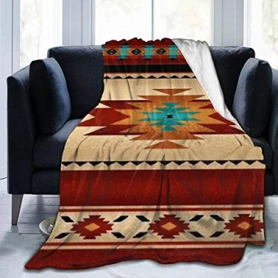 Image of YINGD Native Tribal Indian Geometric Printed Flannel Blanket Ultra Soft Throw Comfortable and Warm Bed for Camping Sofa Bedroom Decor 50&quot;x40&quot;