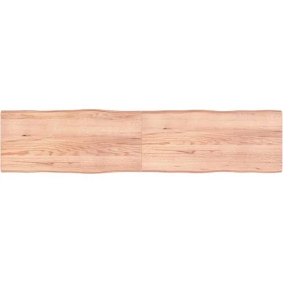 Image of vidaXL Table Top Light Brown 220x50x(2 4)cm Treated Solid Wood Live Edge
