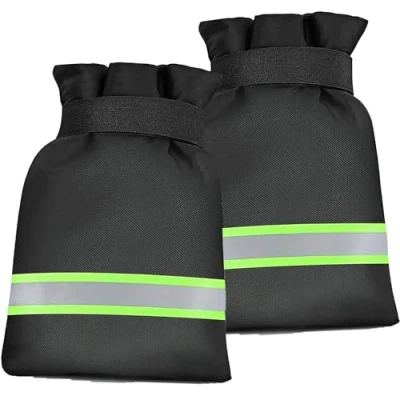 Image of 2Pcs Large Outside Tap Cover with Reflective Strip, 25x18cm Outdoor for Winter, Waterproof &amp; Thickened Jacket, Cosy Protects Your from Freezing Bursting Black