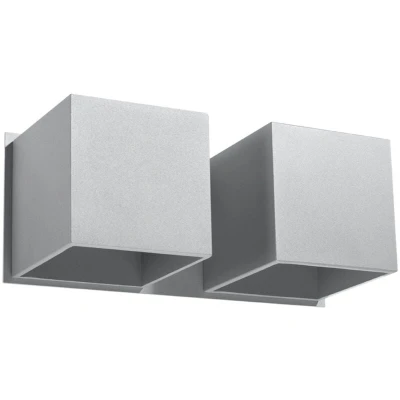 Image of Quad Twin Square Up &amp; Down Wall Lamp Grey G9
