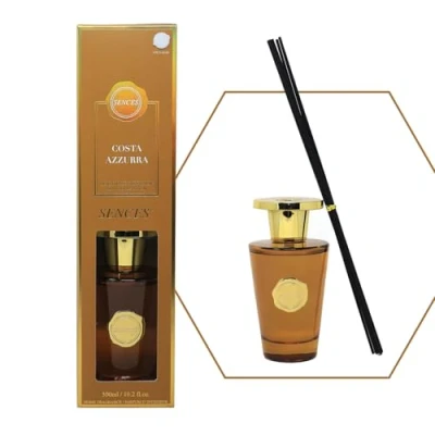 Image of Sences Luxury Reed Diffuser 300ml Scented with Costa Azzurra, Long Lasting Natural Aroma, Premium Essential Oils, Elegant Glass Bottle, Ideal for Home, Office &amp; Spa, Fresh Coastal Fragrance