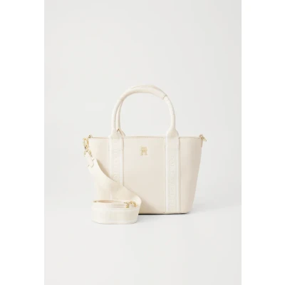 Image of Tommy Hilfiger Logotape MINI TOTE Handbag, Women&#039;s, Size: One Size, Beige