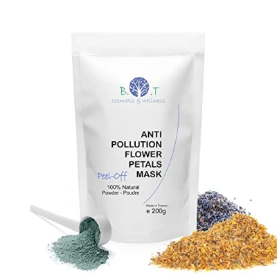 Image of Translucent Anti Pollution Peel Off Mask for Moisturizing Facial Care. Detox Treatment with Flower Petals &amp; 100% Natural Alginates. Calming 200 g