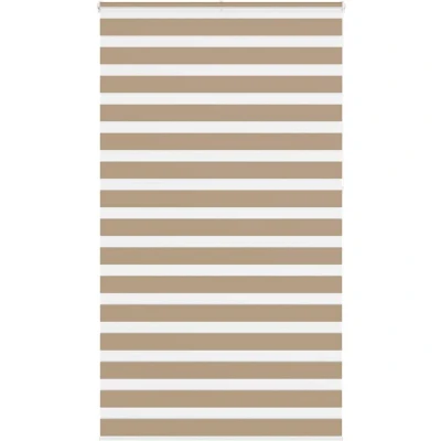 Image of vidaXL Zebra Blind Sand Brown 120x230 cm Fabric Width 115.9 Polyester
