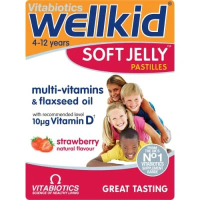 Image of Wellkid Vitabiotics Soft Jelly Strawberry 30 Pastilles