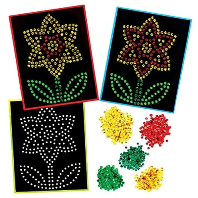 Image of Baker Ross Daffodil Sequin Crafts Pack of 4, Art for Kids (AT604)