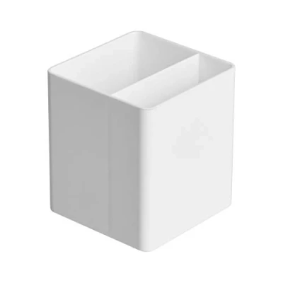 Image of Amazon Basics Plastic Organizer Pen Cup, White