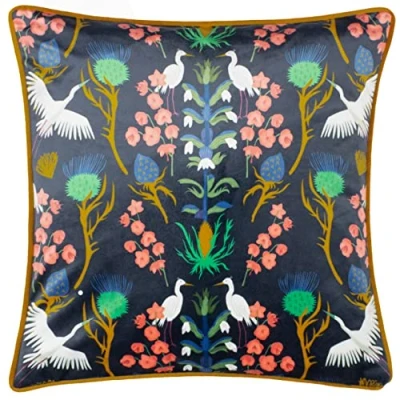 Image of Kate Merrit Herons Blue Square Feather Filled Cushion