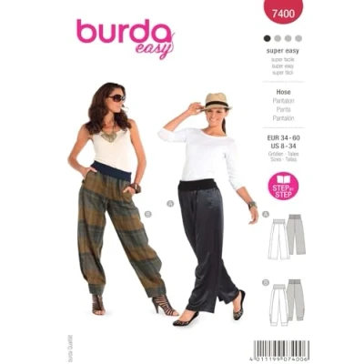 Image of Burda B7400 Trousers Sewing Pattern 19 x 13 cm